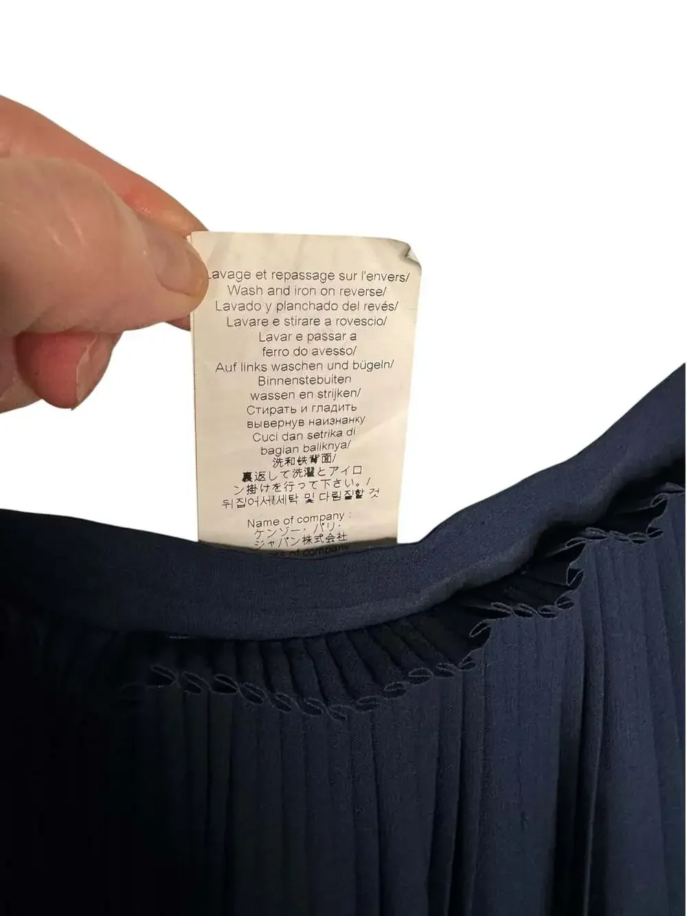 Kenzo Paris Asymmetric Pleated Skirt Navy Blue Size 42/10